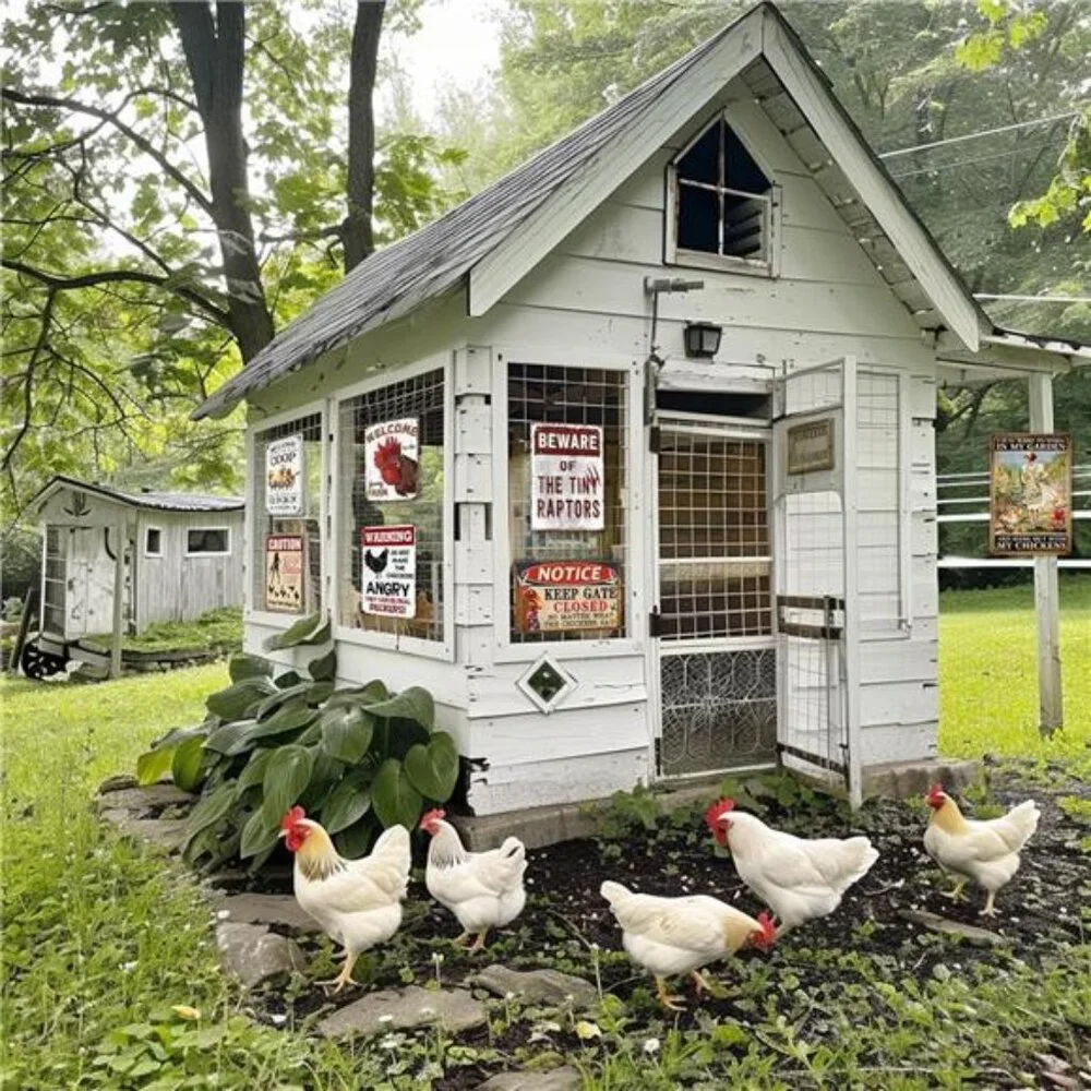 Chicken Signs for Coop Funny Outdoor Farm Decor Chicken Coop Signs Welcome to